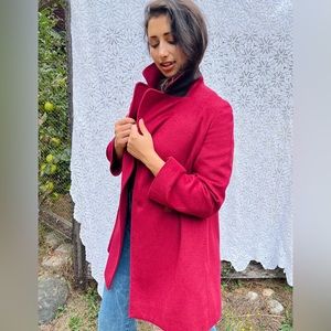 Vintage Faconnable Red Pea Coat